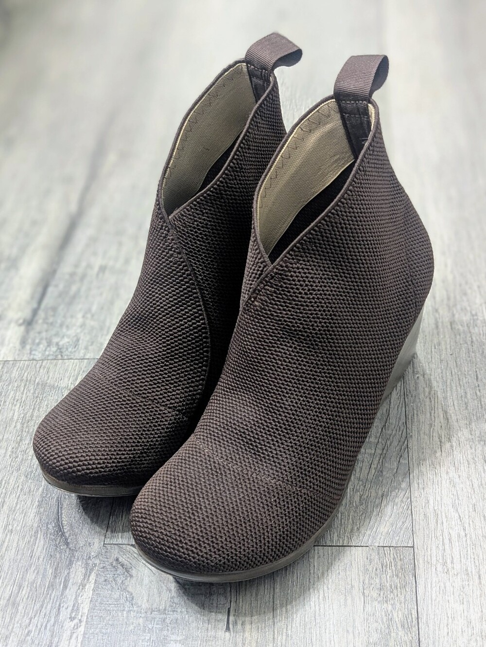 Charleston Shoe Co. Brown Wedge Heel Boots